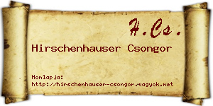 Hirschenhauser Csongor névjegykártya